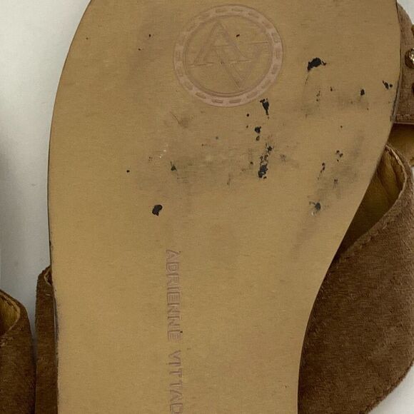 Adrienne Vittadini Women's Brown Embellished Rhinestones Crisscross Sandal Sz 8M - Picture 10 of 10